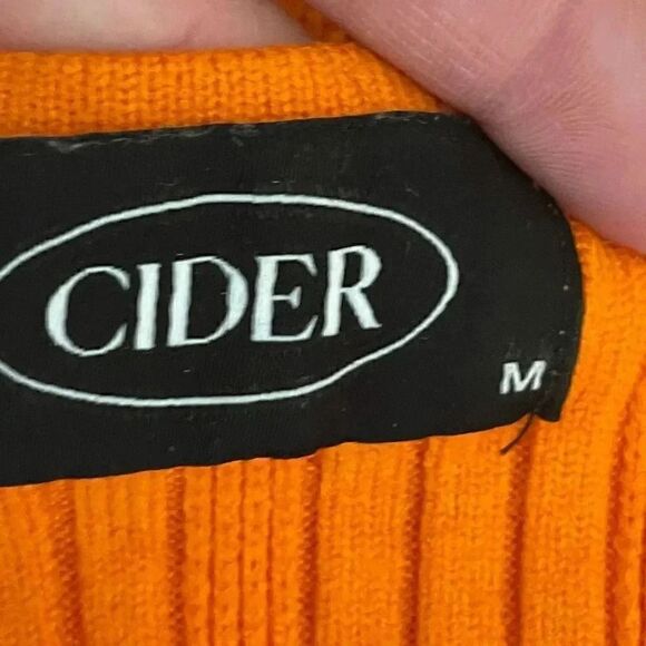 Cider Knit Jersey Women’s Pink & Orange Ribbed V-Neck Cropped Gypsy SZ S # 1117 - Picture 7 of 12